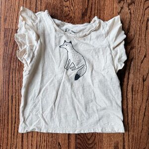 Art Class Kids Cream Fox Print T-Shirt - Size 3t